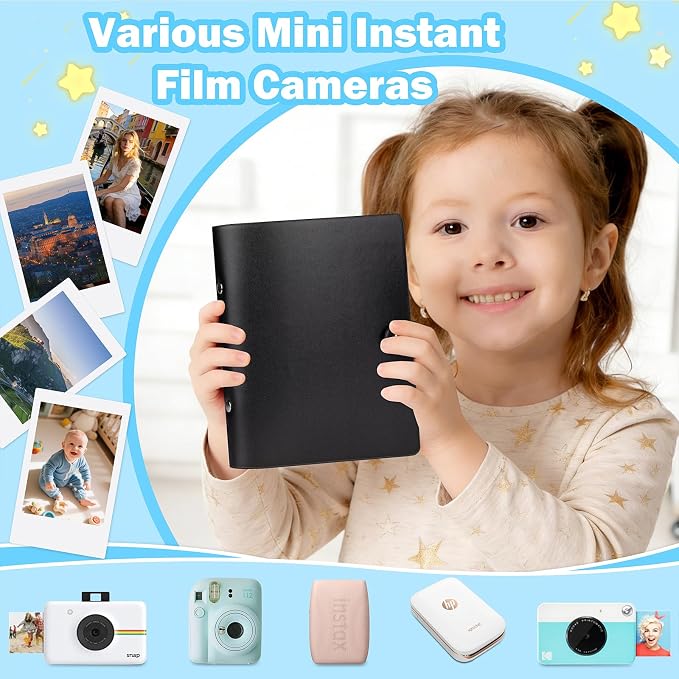 Ruibytree 320 Pockets Album for Instax Mini & Polaroid 2x3" Pictures,Black | Gift-Ready Packaging, PU Leather Cover, Acid-Free Pages, Side-Loading Clear Pockets, Durable Binding, Easy Photo Viewing - Image 6