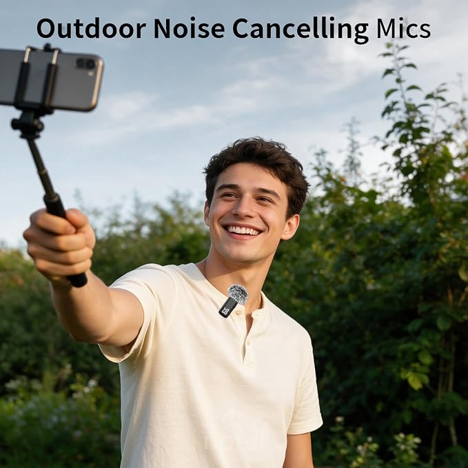 NPTCL Wireless USB Type C Microphone for iPhone 17/15/16 PC Laptop Computer | Noise Canceling, Digital Battery Indicator Light, 12 Hour Charging Case for Content Creator Vlog Video Recording, 1 Pack - Image 7