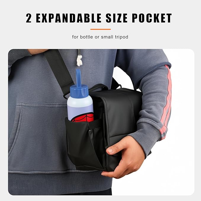 Camera Bag Small DSLR Camera Shoulder Bag for Photographer Waterproof Messenger Bag Crossbody Case Compatible with Canon Sony Nikon - Image 5