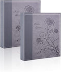 Artmag Photo Album 5x7 2 Packs Clear Pages Pockets Leather Cover Slip Slide in Photo Album Book Each Holds 50 Vertical 5x7 Photos Picture Book for Wedding Family (Grey) by Artmag