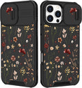 for iPhone 16 Pro Max Case - Women Cute Phone Cover Girly Pretty Unique Aesthetic Design Slide Camera Cover Protective Case for Apple for iPhone 16 Pro Max,Flowers Floral by Goocrux