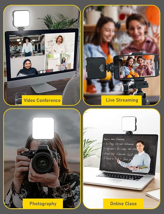 NexiGo Glow Light for Streamers, Enhanced Video Conference Lighting Kit with Webcam Style Clip, Built-in Battery, Dimmable & Rechargeable, for Streaming, Photography, Vlogging - Image 7