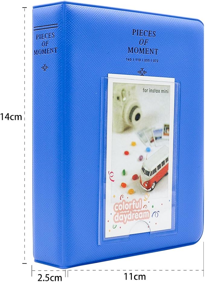 Ablus 64 Pockets Mini Photo Album for Fujifilm Instax Mini 7s 8 8+ 9 25 26 50s 70 90 Instant Camera & Name Card (Cobalt Blue) - Image 2