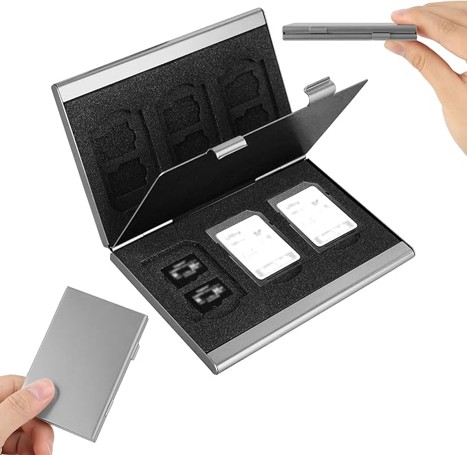 SD Card Holder, SD Card Case, LAVILI CF Memory Card Holder Case Aluminum | Alloy Hard Shell, Double-Layer Capacity for 6SD Cards and 12 TF Cards - Image 7