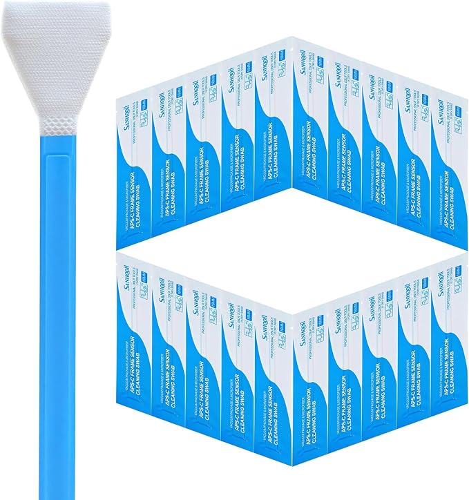 Dry APS-C Sensor Cleaning Swabs (CCD/CMOS), 20pcs 16mm DSLR or SLR Mirrorless Digital Camera Cleaning kit (No senrsor Cleaning Solution) | Vacuum-Sealed Dry Swabs for CCD/CMOS SLR Mirrorless & Digital Cameras, DSLR Camerra Cleaning Swab, Reduce dust po... by SANHOOII