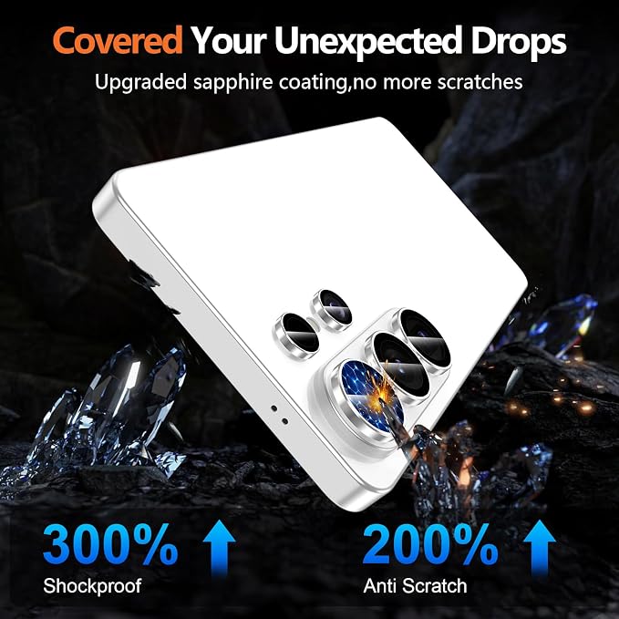 for Samsung Galaxy S26 Ultra Camera Lens Protector, Individual Metal Ring Tempered Glass Lens Cover, [Strong Adsorption] Scratch Resistant Ultra-Thin HD Clear Lens Cover, Titanium Silver Ring - Image 5