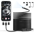 Endoscope Camera with Light, 1920P HD Borescope Inspection Camera | with 8 Adjustable LEDs, IP67 Waterproof Semi-Rigid Snake Cable for Android, iPhone, and iPad(32.8ft, Dual Lens) by CTEOUNPT