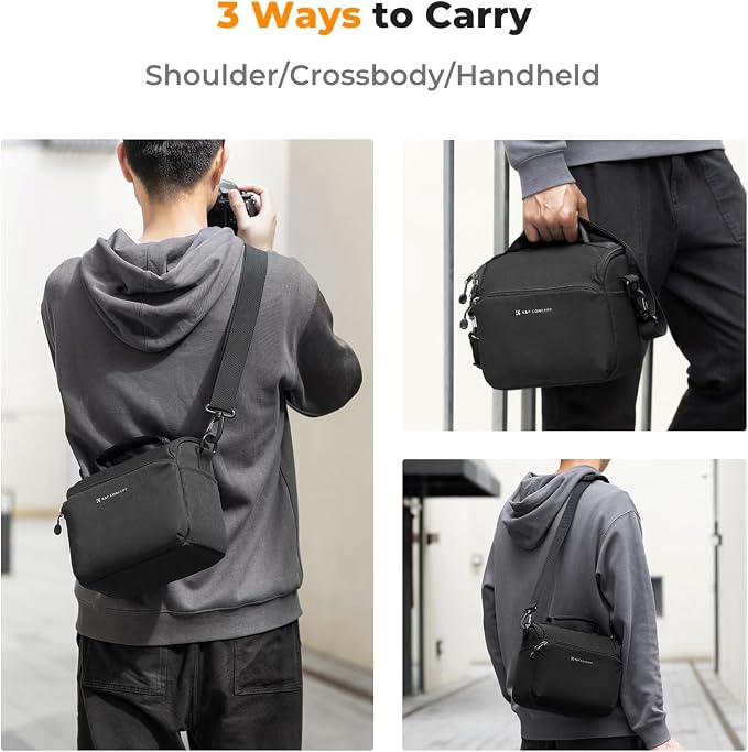 K&F CONCEPT Camera Sling Bag Small Crossbody Case | For DSLR/SLR Camera, Cute & Compact, Shoulder Photography Bags, Compatible for Canon/Nikon/Sony, BS09 - Image 5