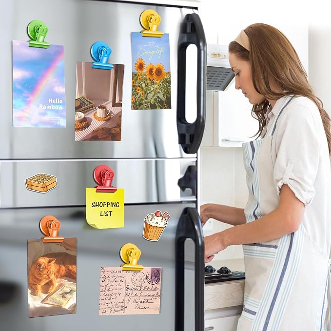 20 Pack Fridge Magnet, Multicolor Magnetic Clips Whiteboard Magnets, Magnet Clips Heavy Duty Refrigerator Magnets for Photo Displays, Home, Office, Classroom - Image 2