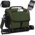 RAINSMORE Camera Bag, DSLR SLR Mirrorless Camera Case for Photographer | Waterproof Camera Sling Bag with Rain Cover & Tripod Holder Soft Padded Crossbody Camera Bag for Sony Canon Nikon Fujifilm by RAINSMORE