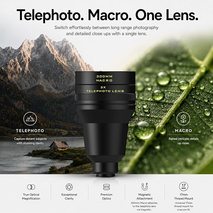 Freewell 3X Telephoto Macro Lens for 17mm Mount Case & Cage | Designed for Main 4X / Telephoto Cameras - Image 6