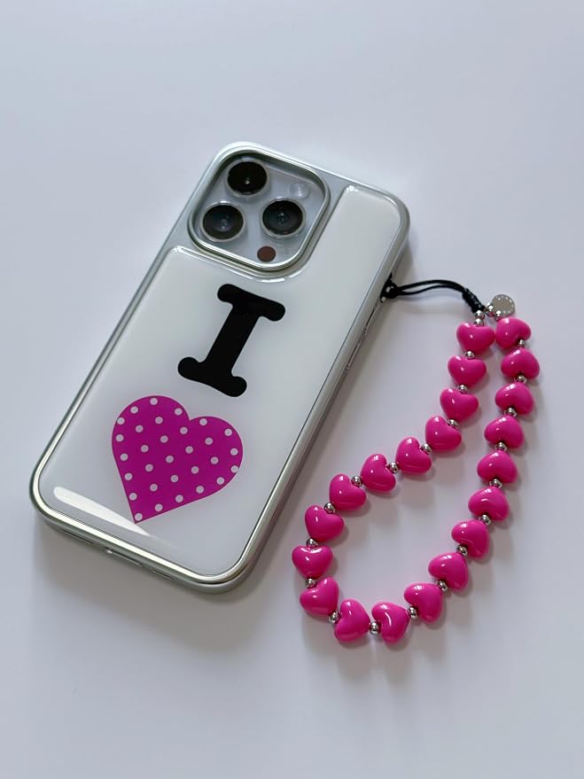 Drawwind Phone Charm Strap Cute Wrist Straps Cell Phone Charm String Y2K Aesthetic Lanyard Wristlet Chain for Case Camera AirPods Bags Keychains (Love Hearts) - Image 4