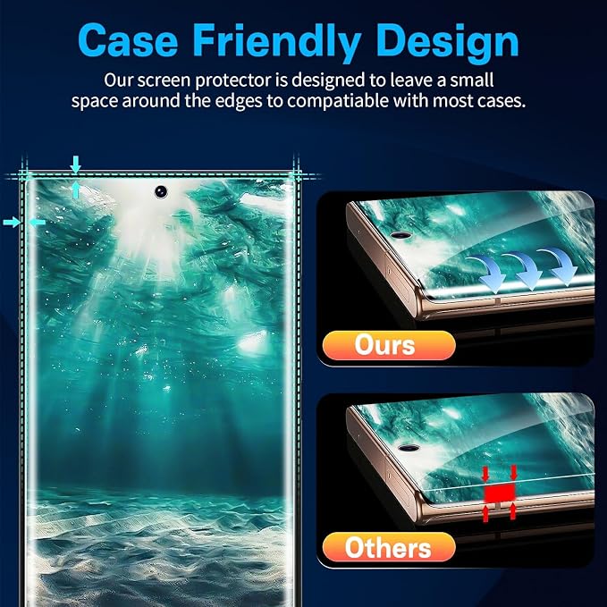 3 Pack Galaxy Note 20 Ultra Screen Protector, HD Clear Tempered Glass, Fingerprint Unlock, 3D Curved, Scratch Resistant, No Bubble for Samsung Galaxy Note 20 Ultra 5G Glass Screen Protector - Image 7