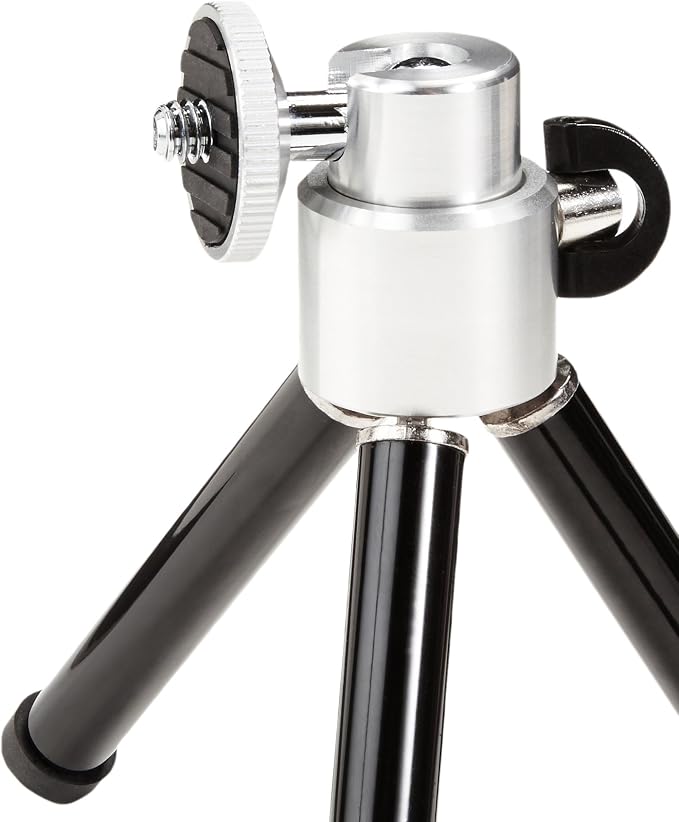 Amazon Basics Lightweight Portable Mini Travel Tripod with 360° Ball Head, Adjustable Height, Desktop, Black - Image 2