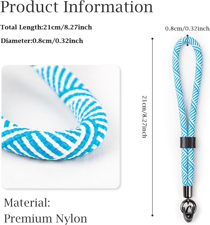 VOVMOEYA Camera Wrist Strap Rope,Camera Hand Strap Compatible with Fujifilm NikonCanon Sony DSLR Camera - Striped Blue - Image 2