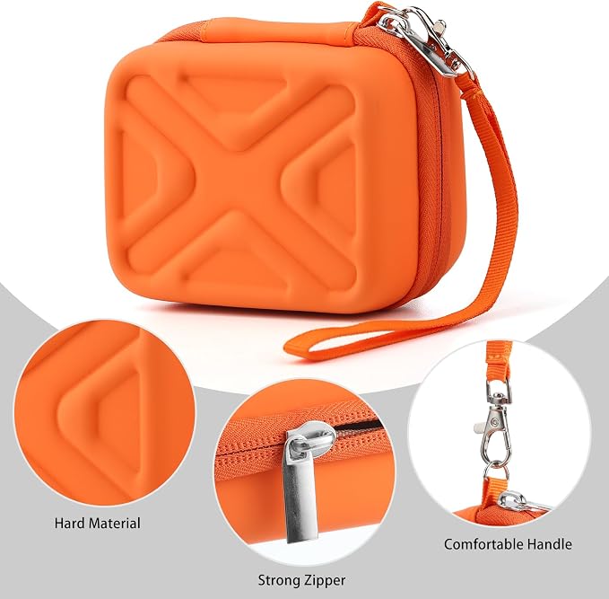Digital Camera Case for AbergBest 21 Mega Pixels 2.7" LCD Rechargeable HD/Kodak Pixpro/Canon PowerShot ELPH 180/190/Sony DSCW800/DSCW830 Cameras, Travel Carrying Protective Case for Camera- Orange - Image 5