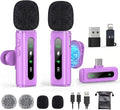 USB C Lavalier Microphone Wireless Mini Mic for Type-C Android Phone/Tablet/PC Video Recording Clip-on Mics with Rotatable Clip&Denoise Recording, Ideal for Vlog Tiktok Youtube Content Creator, Purple by GoorDik