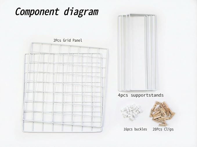 Double-Sided Foldable Desktop Photo Display Board White | 20 Wooden Clips, Photo Display Organizer, Accessory & Handcraft Display, Photo Display Board, For Home Office - Image 5