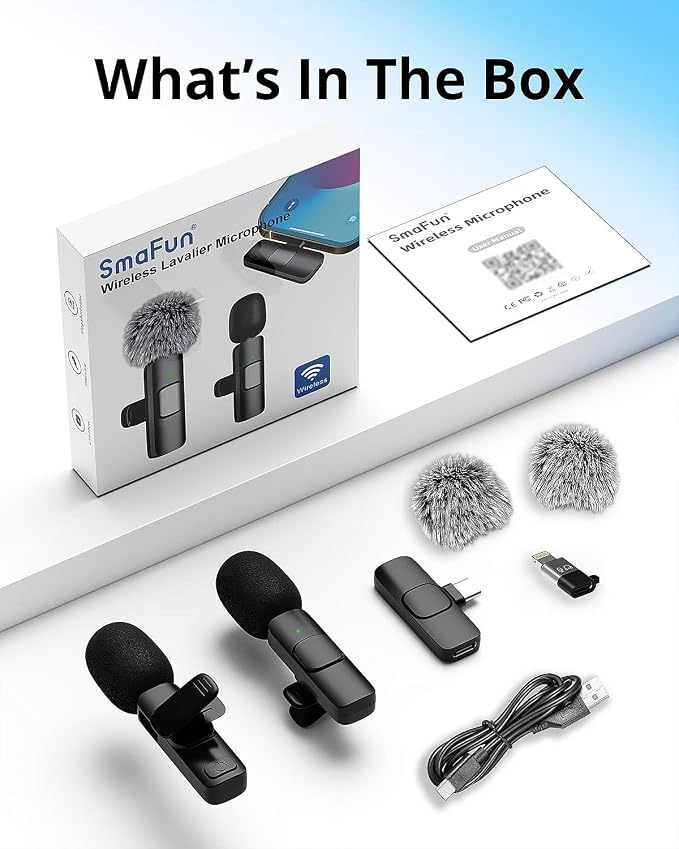 Mini Microphone for iPhone Android - Wireless Lavalier Microphone USB-C Lightning, Noise Cancelling Clip On Mic, 65ft Range, 12H Battery for Video Recording TikTok YouTube Content Creators - Image 6