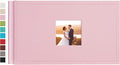 potricher Small Photo Album 4x6 100 Photos, Leather Cover, Pink | Leather 4x6 Picture Album with 100 Horizontal Pockets, Photo Book for Family, Wedding, Anniversary, and Baby by potricher