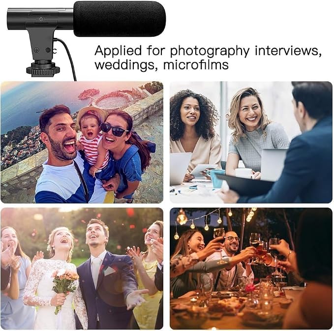 Universal Mini Shotgun Microphone for Smartphones, Camcorders, Camera Microphone for DSLR for YouTube, Vlogging, Live Stream, Tiktok & Filming with 3.5mm Plug Cable - Image 4