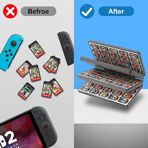 iPLYGAM Switch Game Case for Nintendo Switch 2/Switch/OLED/Lite with 120 Slots and 240 Memory Micro SD Card Storage, Portable Travel Switch Game Holder Organizer, Game Card Protective Festival Gift - Image 4