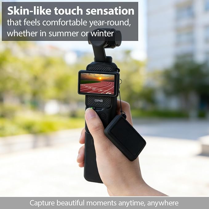Case for DJI Osmo Pocket 3/Xtra Muse Camera, Soft Silicone Protective Case, Slim Fit Skin with mic Cover and Screen Protector Accessories for Osmo Pocket 3/Xtra Muse,Anti-Scratch (Black) - Image 3