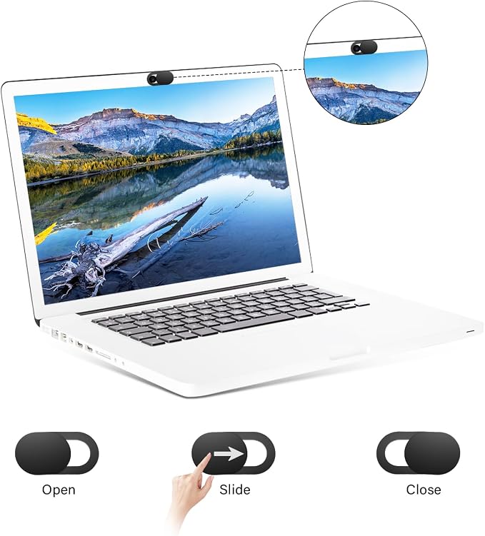 ZUCUCUC Laptop Camera Cover Slide, Camera Cover Slide, 6 Pack Ultra Thin Webcam Cover Slide for Laptop, Tablet, Desktop, PC, Smartphone, Protect Your Privacy and Security(Black) - Image 8