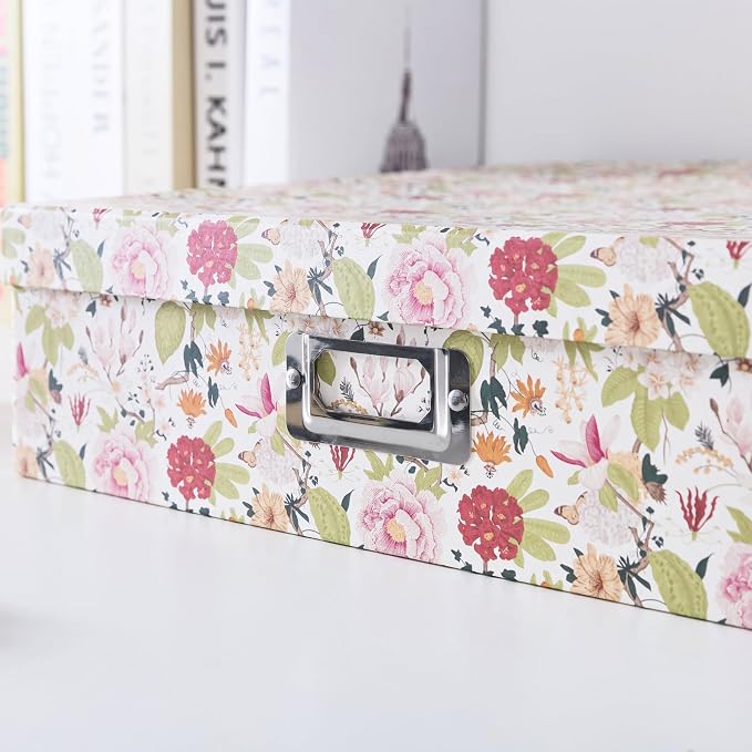 Soul & Lane - Photo Memory Storage Box, 14.8x13x3.7 In, Vintage Floral | Large Scrapbook Keepsake Organizer with Lid, Decorative Cardboard Album Storage for Photos, Letters and Memorabilia - Image 3
