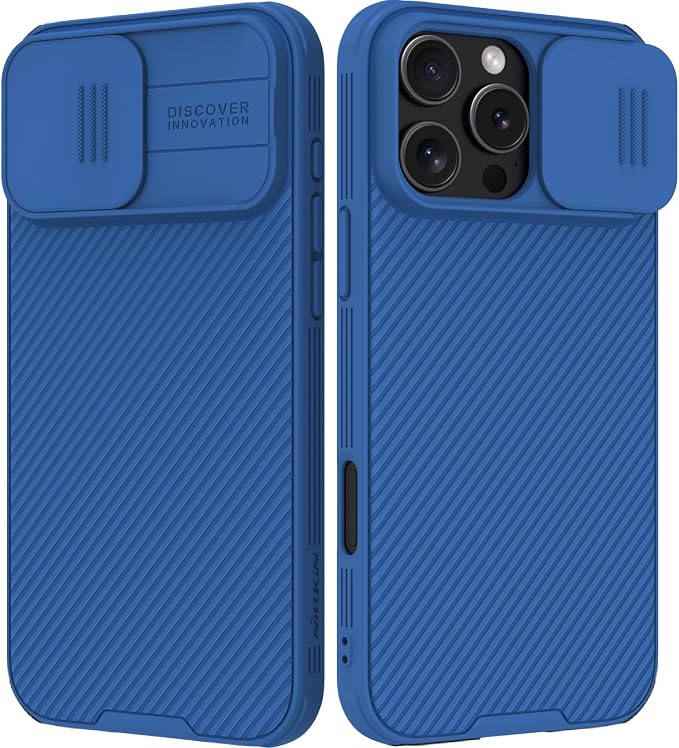 Nillkin for iPhone 16 Pro Max Case with Slide Camera Cover, [Full Camera Protection][Anti-Scratch] Military-Grade Protection, Anti-Fingerprint, Slim Phone Case for iPhone 16 Pro Max 6.9'' Blue by Nillkin