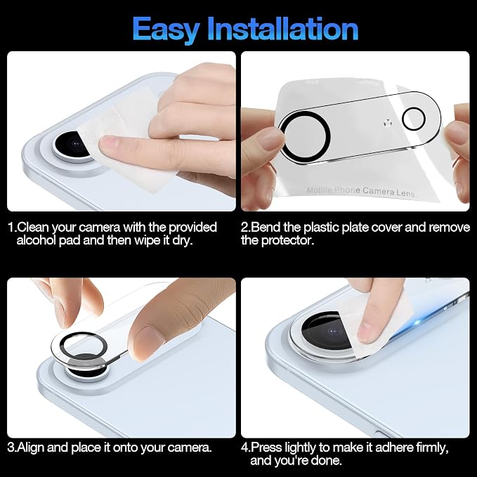 WHPXJY 2025 New Upgrade for 3 pack iPhone Air Camera Lens Protector-Tempered Glass Cover, 9H+ Shatterproof/Anti-scratch/Maintains Original Clarity/Easy to Install - Image 7