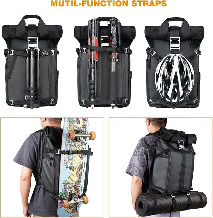 Camera Backpack Waterproof Camera Bag Satchel for Photographer DSLR SLR Mirrorless with Laptop Compartment and Rain Cover - Image 3