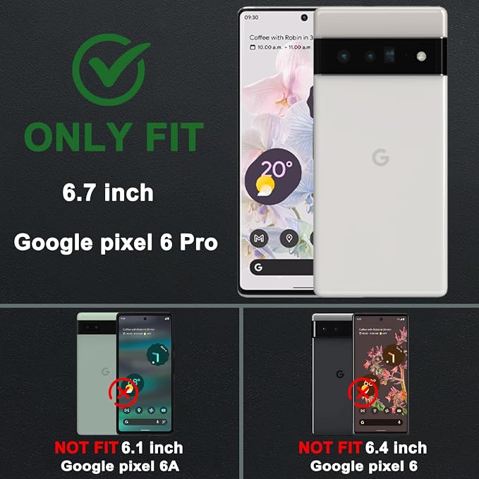 for Google Pixel 6 Pro Case with Slide Camera Cover & Screen Protector (2 PCS), Pixel 6 Pro Case Build in 360° Rotating Ring Kickstand, Military Grade Protective Case for Google 6 Pro Case, Green+Pink - Image 3