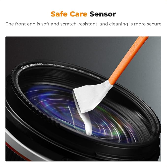 K&F CONCEPT 24mm Full Frame Sensor Cleaning Kit, with 20ML Sensor Cleaner | 10 Pack Swabs, Vacuum Sealed,20ml Gentle Cleaner, Multi-Device Use, Precision Cleaning,for Nikon Sony Canon Camera Clean,MA01 - Image 5