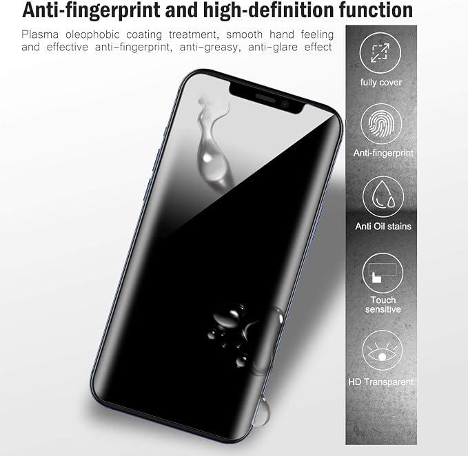 QHOHQ [2 Pack] Privacy Screen Protector for iPhone 12 Pro Max 6.7 Inch, Anti-Spy Tempered Glass Film, 9H Hardness, 2.5D Edge, Scratch Resistant, Easy Install - Case Friendly - Image 4