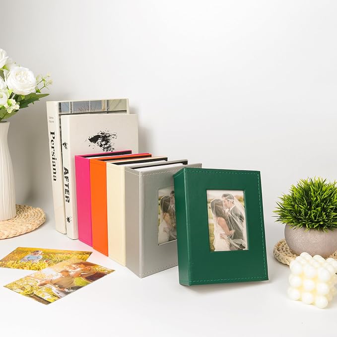 RECUTMS Photo Album 4x6 100 Photos Leather Small Album for Baby Dark Green | White Inner Page, 100 Vertical Pockets, Travel Family Wedding Pictures Book, DIY Front Window, Anniversary Graduation Gifts - Image 7