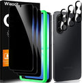 Wiaocit Tempered Glass Privacy Screen Protector for Samsung Galaxy A17 5G | 3+3 Pack, 9H Hardness, Camera Lens Protector, Installation Frame, Bubble Free, Case Friendly by Wiaocit