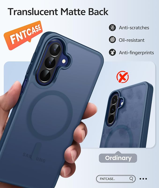 FNTCASE for Galaxy A27 5G Phone Case, Fit for Magsafe, Screen Protector | Translucent Matte, 14FT Military Grade Drop Protection, Slim Shockproof Protective, for Samsung A 27 4G Cover, Blue - Image 7