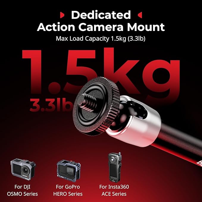 SMALLRIG Magic Arm with Super Clamp for Action Cameras, Camera Clamp Mount for GoPro Hero 13/12/11, for DJI Osmo Action 5 pro/4/3, for Insta360 Ace Pro 2, with 1/4" Screw for Monitor/LED Lights - Image 5
