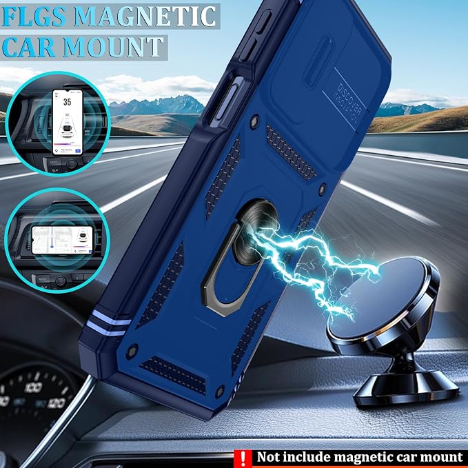 Gritup for Samsung Galaxy A17/A16-5G Case: Samsung A17 5G Case with Screen Protector*2, Magnetic Stand & Slide Camera Cover, Shock Proof Military-Grade para Galaxy A16 /A 17 5G Phone Case, Blue - Image 6