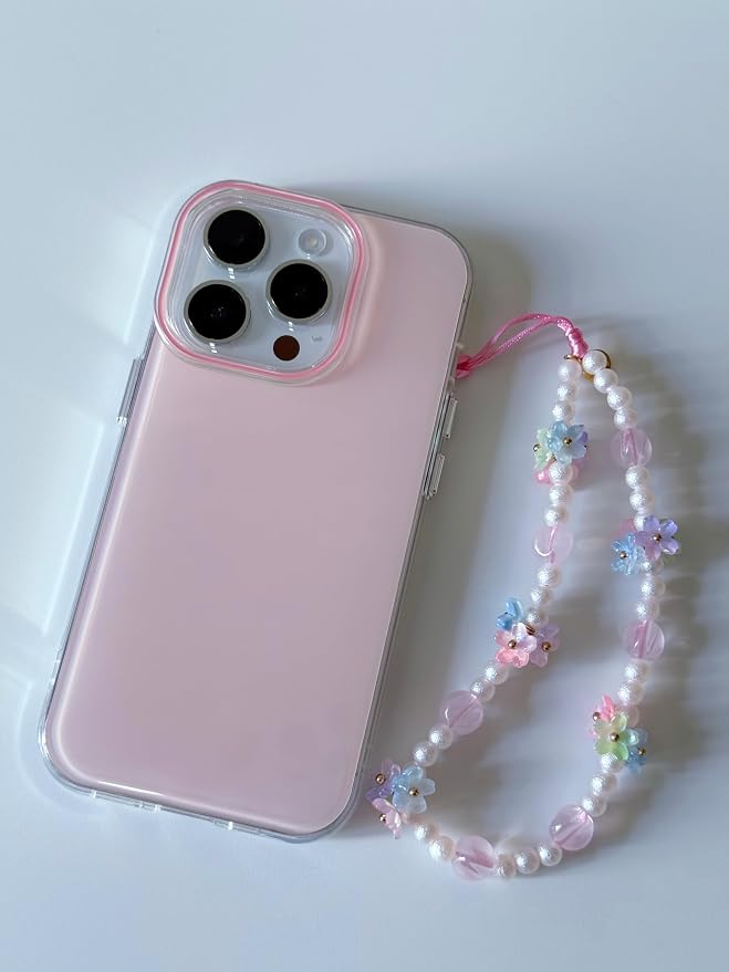 Drawwind Phone Charm Beaded Wristlet Strap Universal Cell Phone Lanyard Cute Bracelet Wrist Strap Beaded Chain String Handmade Accessories for Case Camera Bags (Flower Girl) - Image 3