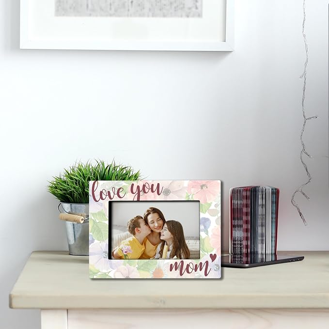 Love You Mom Picture Frame For 4 X 6 Photo With Back Bracket, Rustic Printing Picture Frame For Mom, Desktop Display,Mother Birthday Gifts Mother's Day Decor, Heart-Warming Gifts -D01 - Image 4