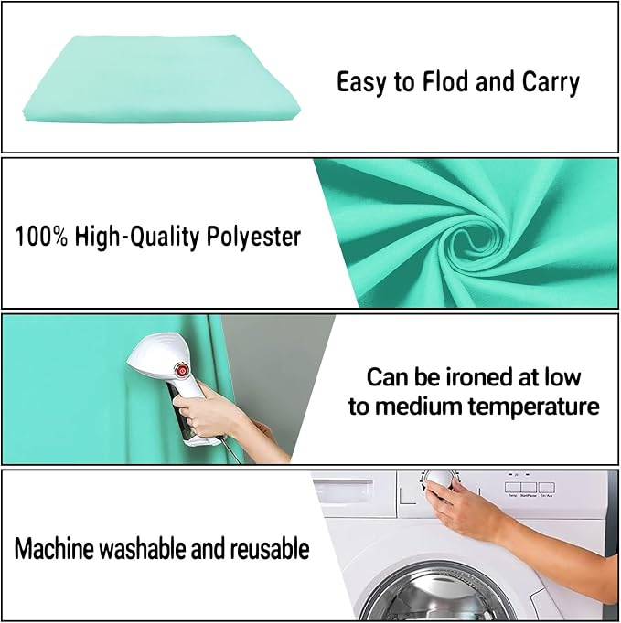 Turquoise Photography Backdrop for Photoshoot, Fabric 5x7ft | Polyester Studio Photo Backgrounds, Non Reflective, Easy to Hang, for Portrait Shoot, Product, Party Decor, Video Creation - Image 7