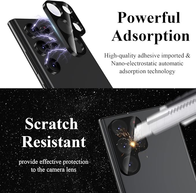 4 Pack Camera Lens Protector Compatible with Samsung Galaxy S22 Ultra | 9H Tempered Glass Camera Screen Protector, Bubble Free, Scratch-Resistant, Case Friendly, High Definition - Image 5