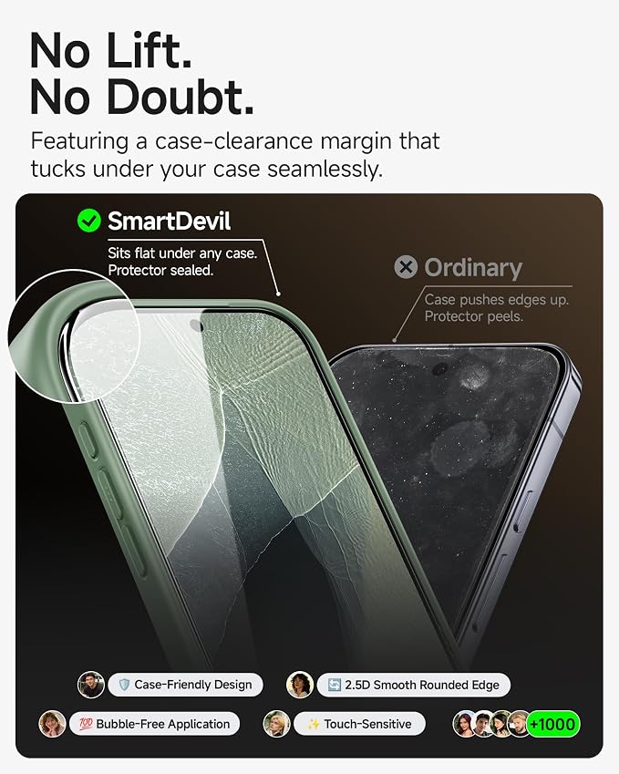 SMARTDEVIL 3Pack Tempered Glass for Google Pixel 11 Pro XL Screen Protector | HD Clear, Fingerprint Unlock, Military-Grade Shatterproof Protection, Anti-Shatter, Bubble-Free, Case Friendly, Easy Install - Image 6