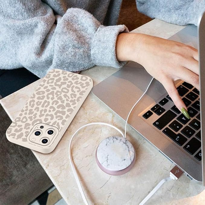 Cute Cheetah Print Phone Case for iPhone 14 Pro Max White Luxury Leopard Case 6.7", Aesthetic Pattern Design Cover Full Camera Lens Protective Shockproof Soft Slim TPU Funda for Women Girls - Image 7