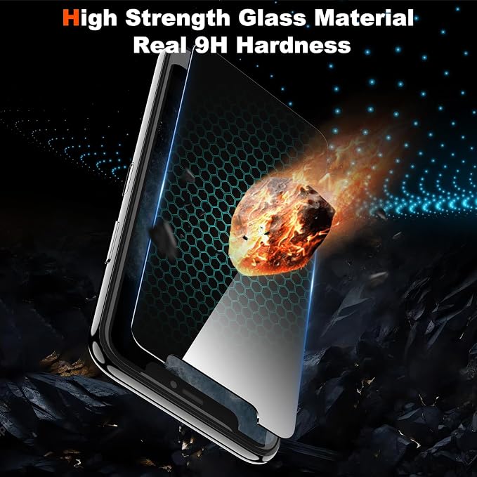 YMHML 2 Pack Compatible for iPhone 11 Pro Max/Xs Max Privacy Screen Protector Tempered Glass, Anti Spy Privacy Screen for iPhone Accessories, Case Friendly Private Film - Image 3