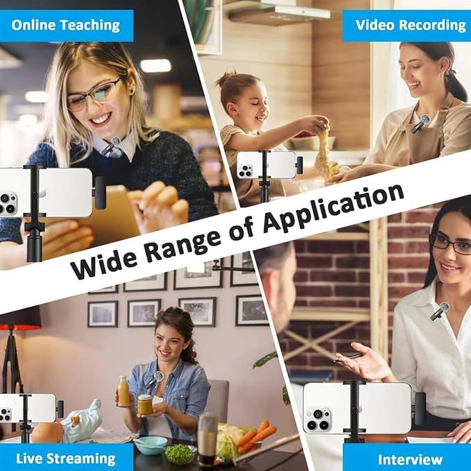 Professional Wireless Lavalier Microphone for iPhone, iPad, Android Phone, Mini Microphone, Wireless Lapel Mic for Video Recording, Interview Podcast Vlog YouTube Tiktok for Content Creators - Image 7