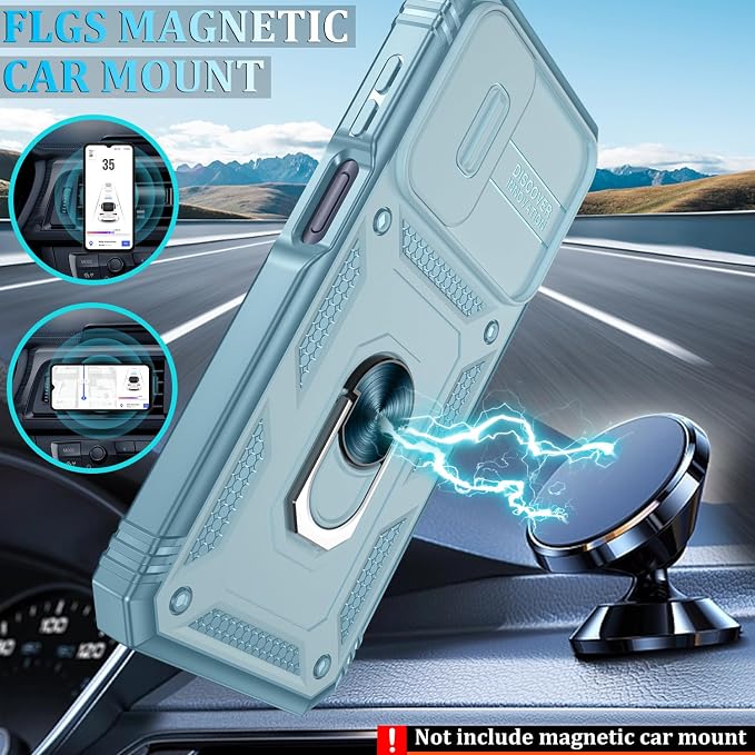 for Samsung Galaxy A15 5G Case with 2PCS Screen Protector, Build in 360° Rotating Ring Kickstand, Military Grade Protective Case for Samsung A15 Phone, Green - Image 5