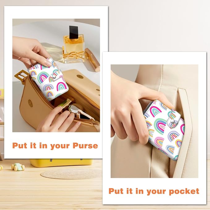 Fintie Mini Photos Album Book for 2x3 Inch Films - 52 Pockets Small Albums | For Fujifilm Instax Mini, Polaroid Hi-Print Pictures, Portable Kpop Photocard Holder, Travel Memory Book, Dreamy Rainbow - Image 6